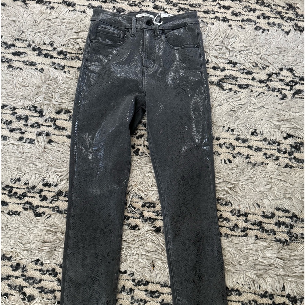 Good American snakeskin stretch jeans